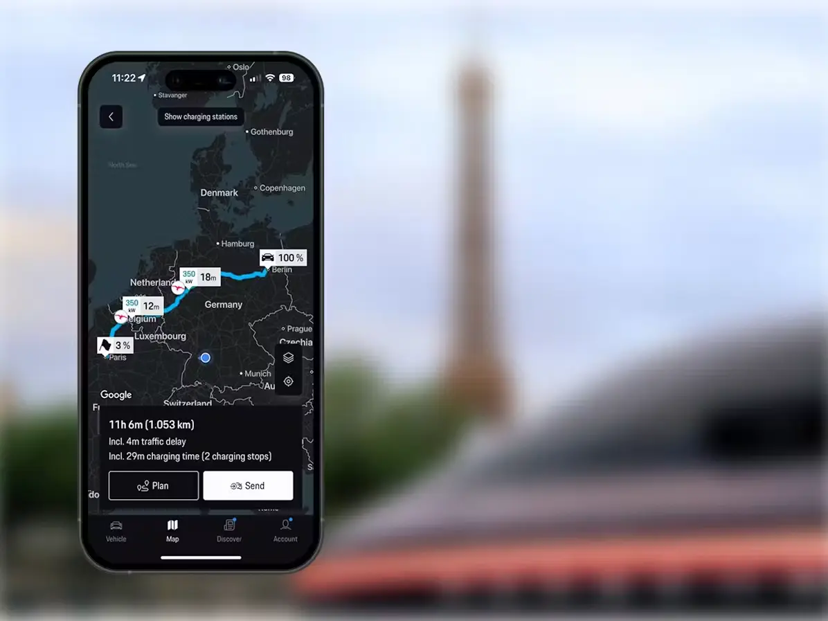 Berlin'den Paris'e iki şarj molasıyla